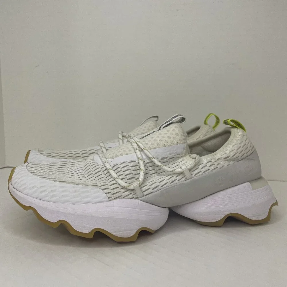 Sorel Kinetic Impact Lace Sneaker Women's 8.5 White Leather Breathable Mesh
